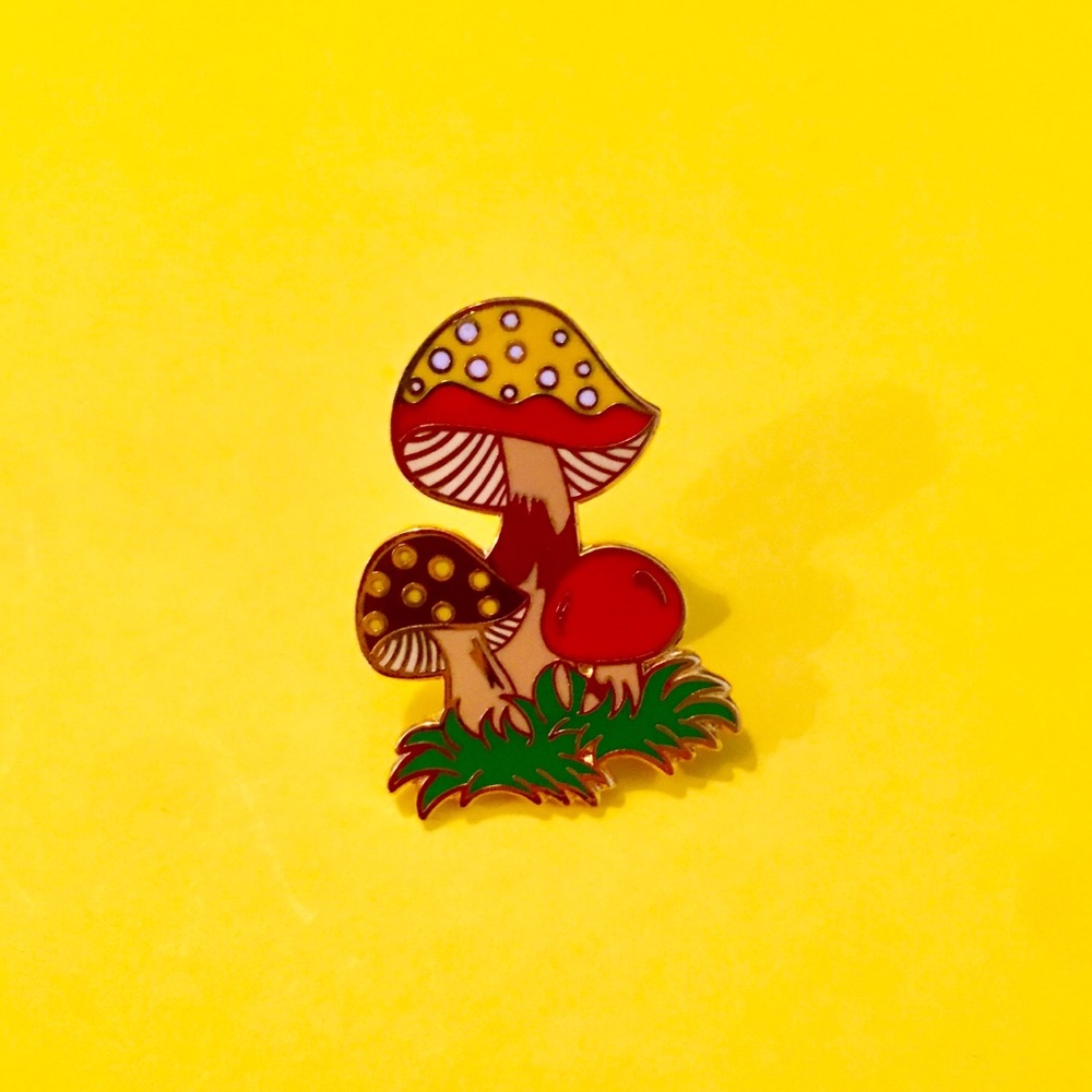 Mushroom Hard Enamel Pin